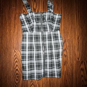 cute black and white plaid forever 21 dress